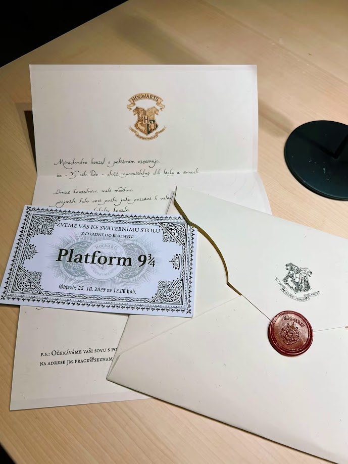 harry potter svatebni oznameni